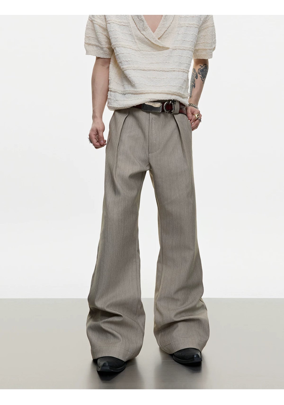 Micro-Flare Wool-Blend Trousers | Argue Culture - description image 7