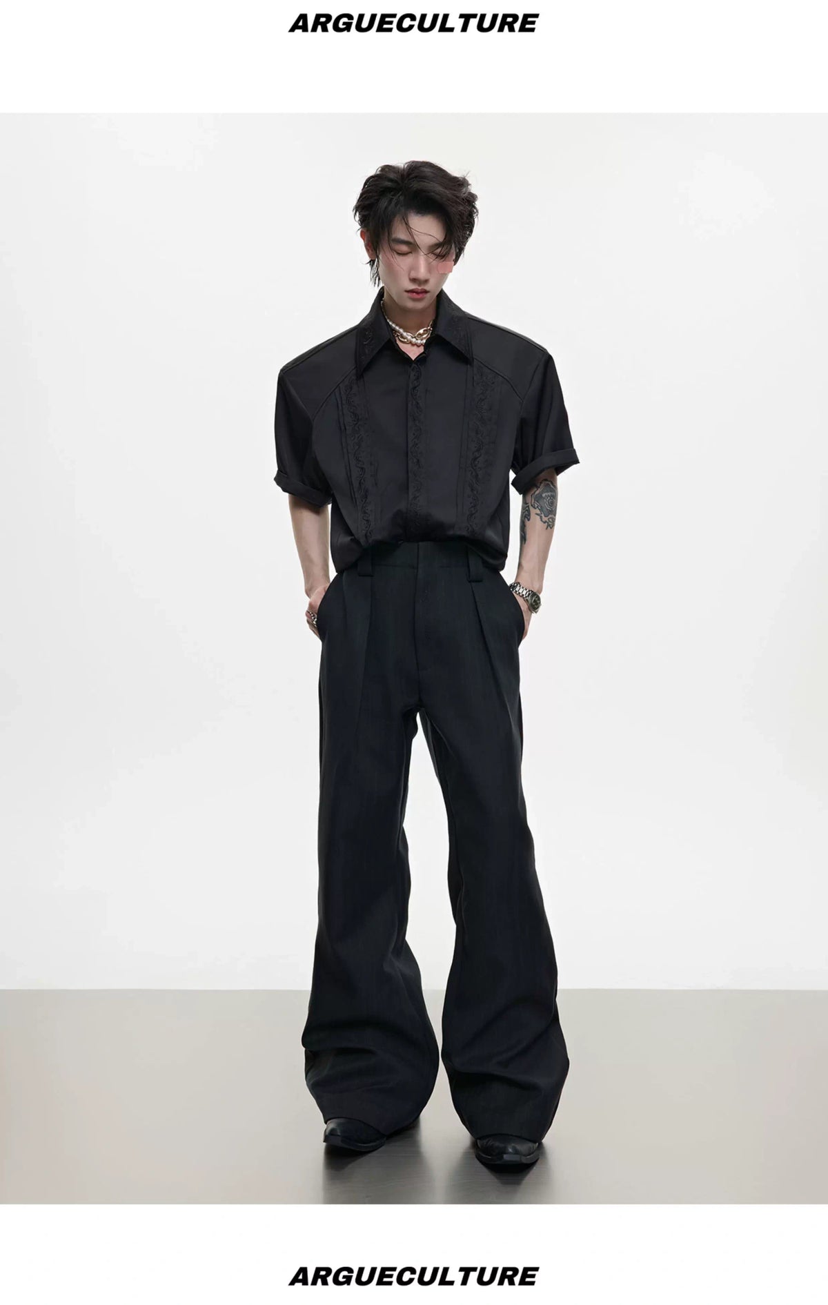 Micro-Flare Wool-Blend Trousers | Argue Culture - description image 11