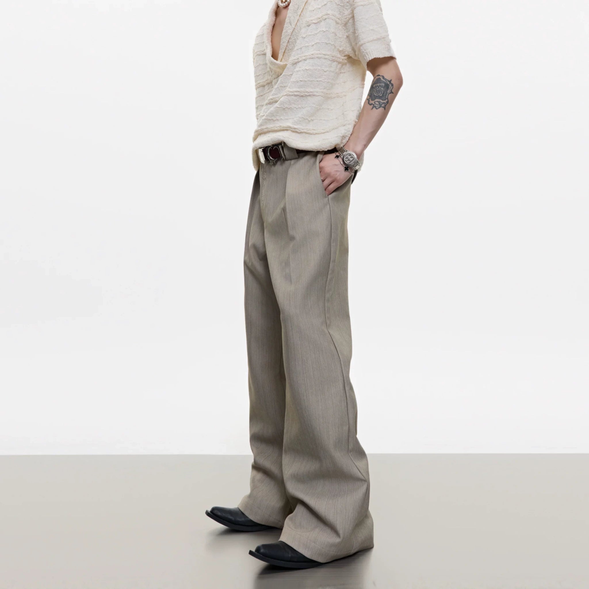Micro-Flare Wool-Blend Trousers | Argue Culture - main image 1