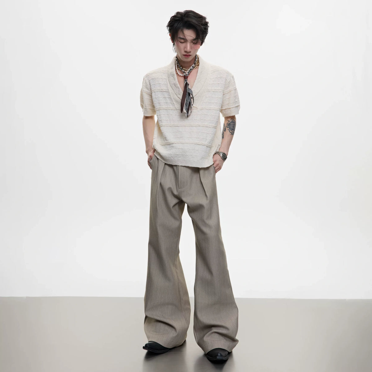 Micro-Flare Wool-Blend Trousers | Argue Culture - main image 5