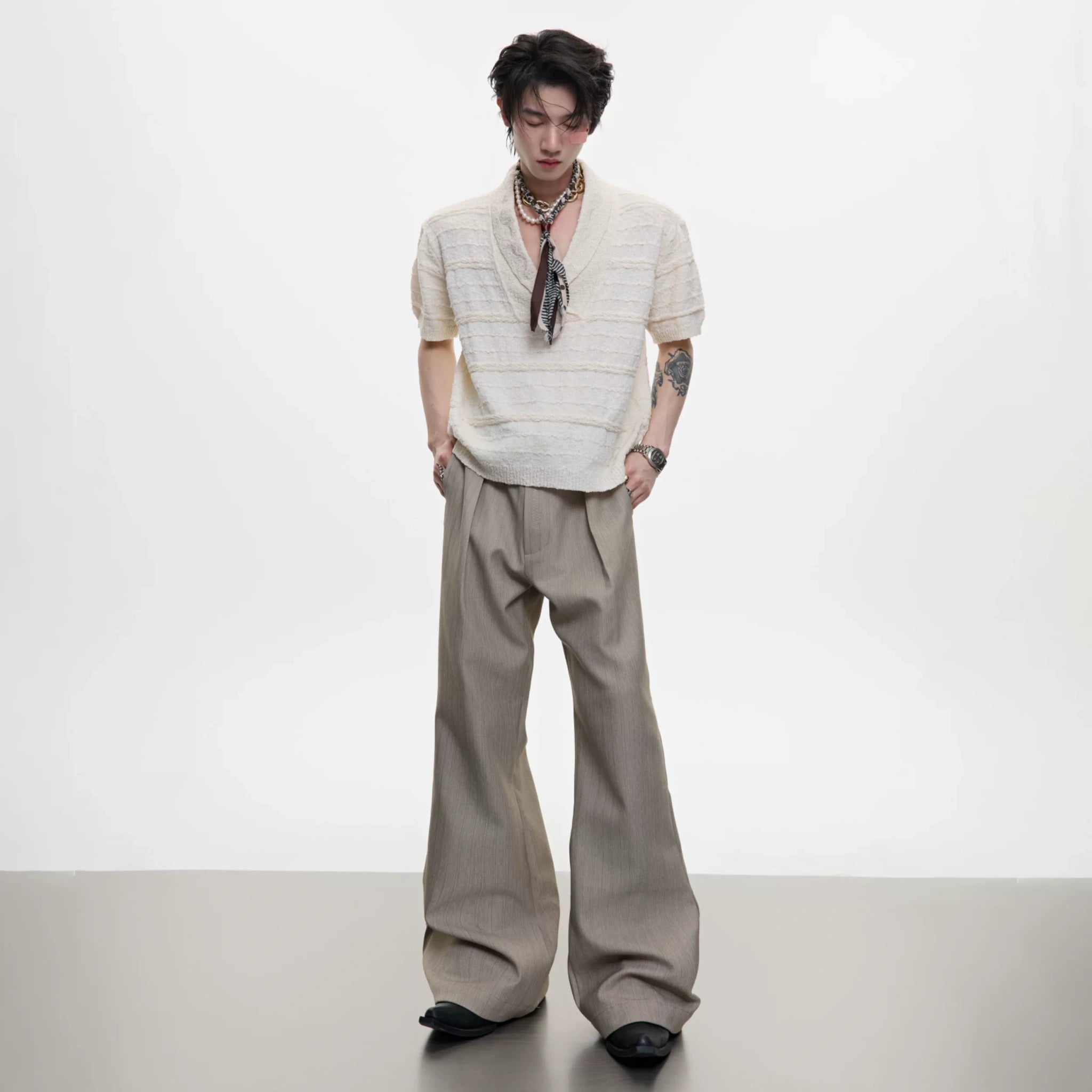 Micro-Flare Wool-Blend Trousers | Argue Culture - main image 5