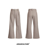 Micro-Flare Wool-Blend Trousers | Argue Culture - Brown