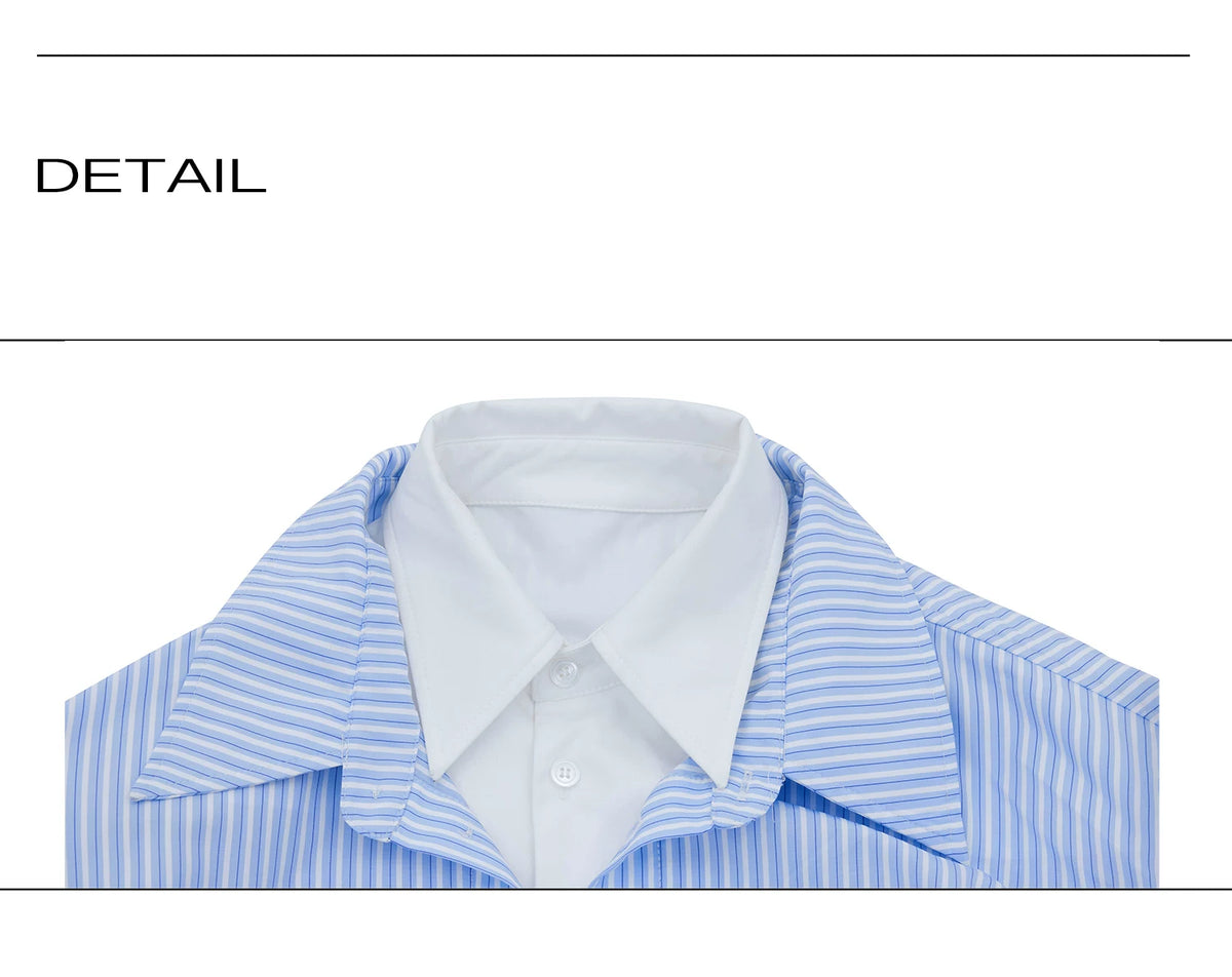 Layered Striped Short-Sleeve Shirt | Relaxed Fit - description image 15