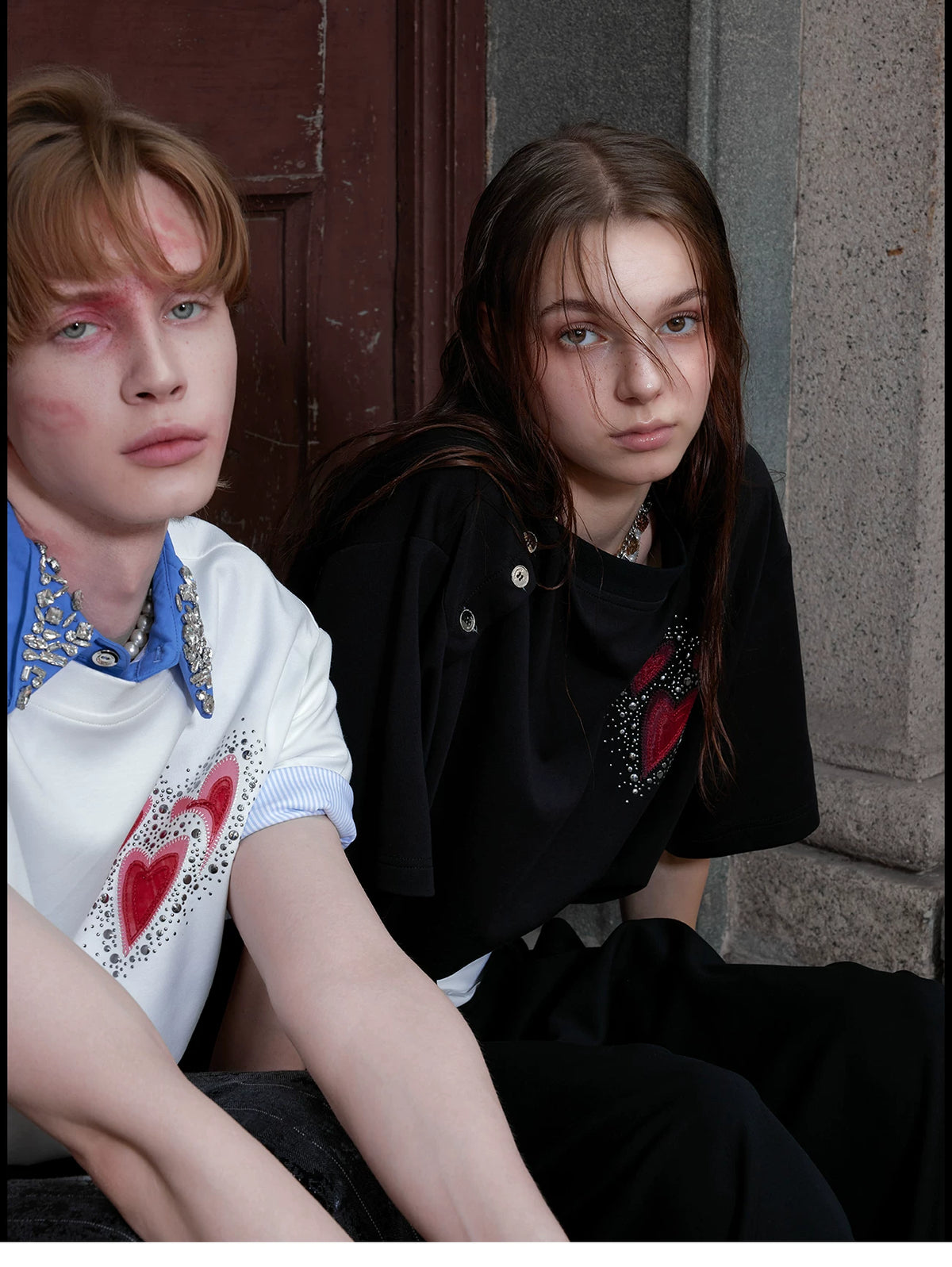 Irregular Neckline Cotton T-Shirt | Argue Culture - description image 3