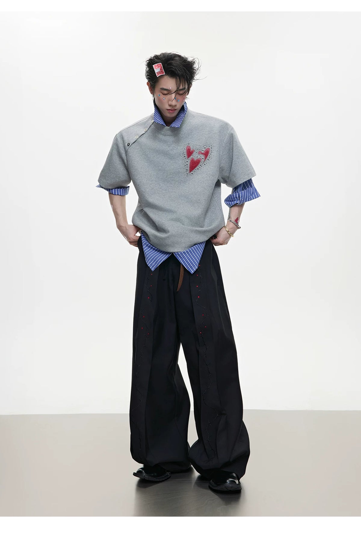 Irregular Neckline Cotton T-Shirt | Argue Culture - description image 6