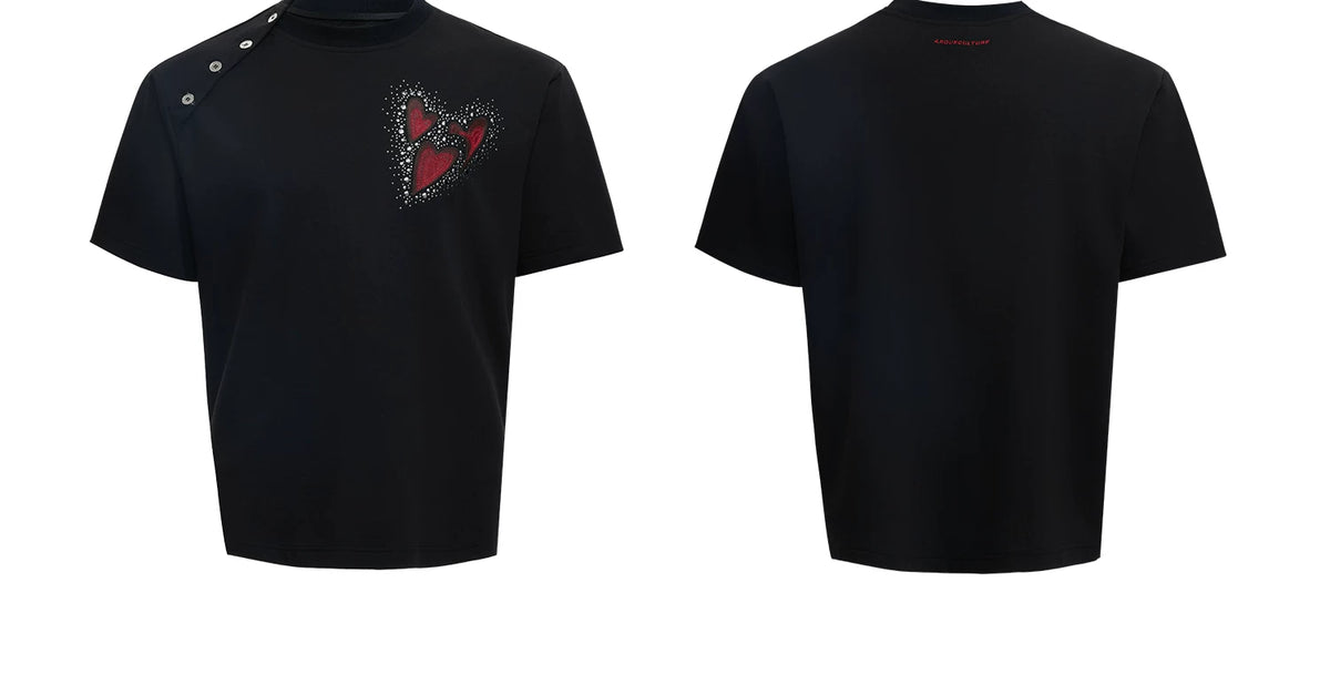 Irregular Neckline Cotton T-Shirt | Argue Culture - description image 18
