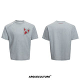 Irregular Neckline Cotton T-Shirt | Argue Culture - Gray