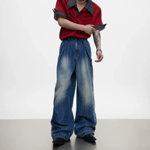 High-Waisted Embroidered Straight-Leg Cotton Jeans - main image 1