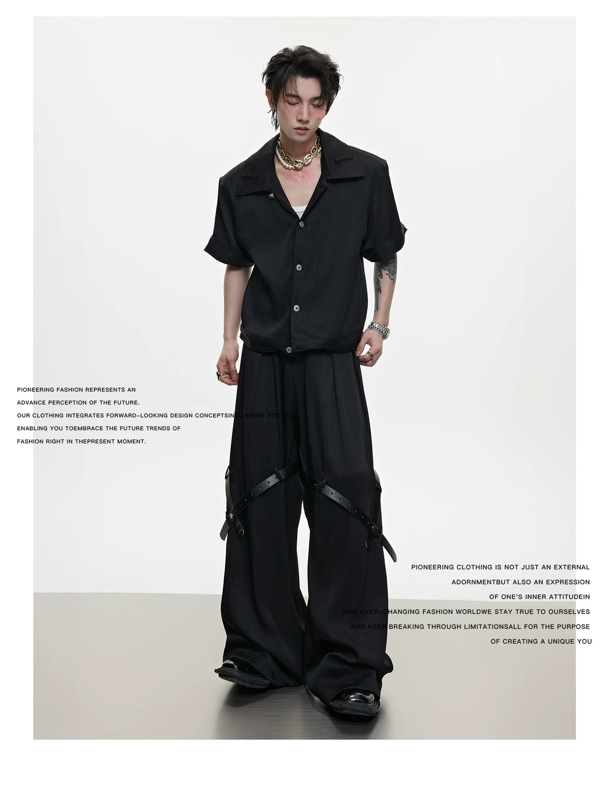 Cooling-Feel Short-Sleeve Set | Unisex Streetwear - description image 3