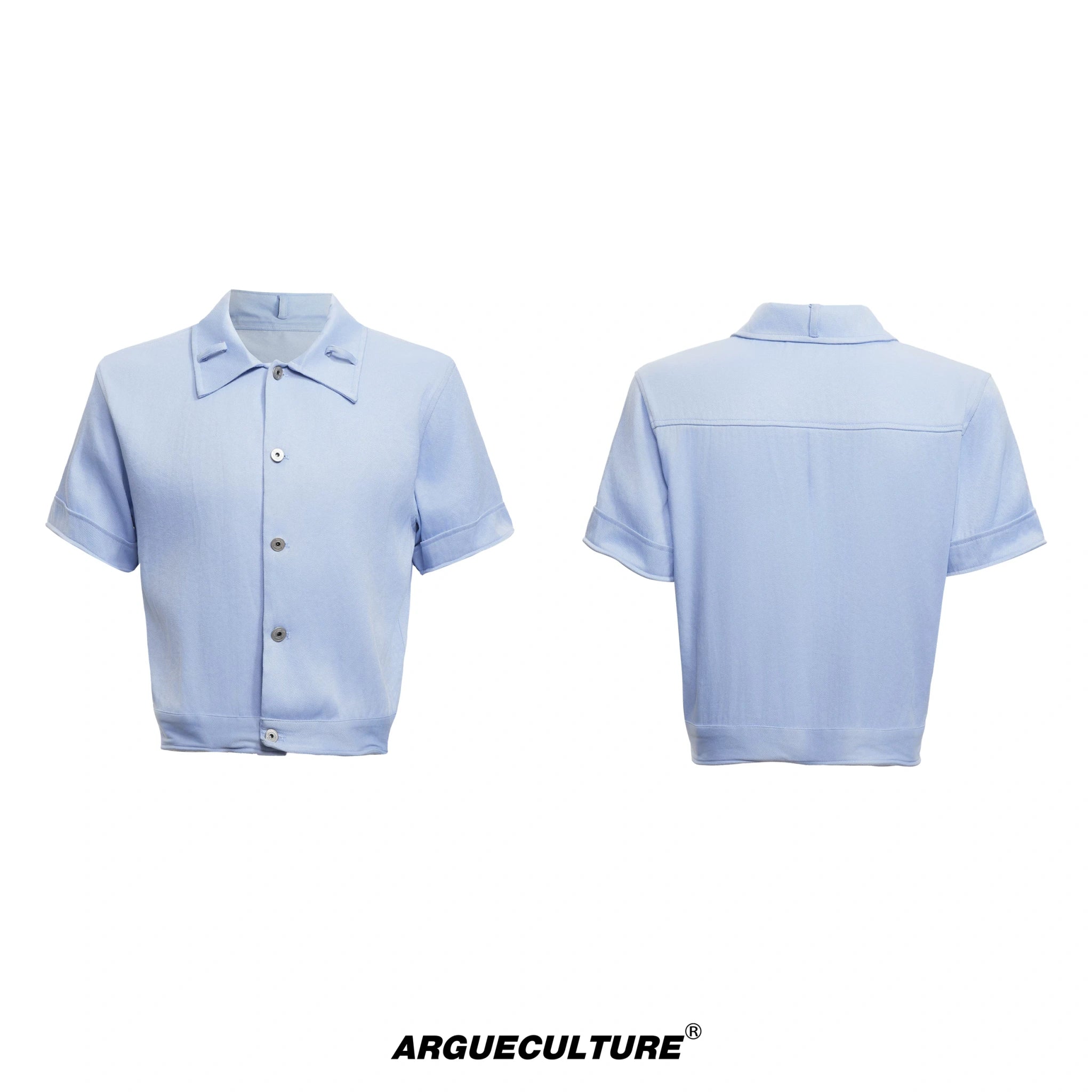 Cooling-Feel Short-Sleeve Set | Unisex Streetwear - Mist Blue Top
