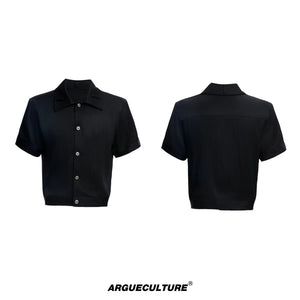 Cooling-Feel Short-Sleeve Set | Unisex Streetwear - Mist Black Top