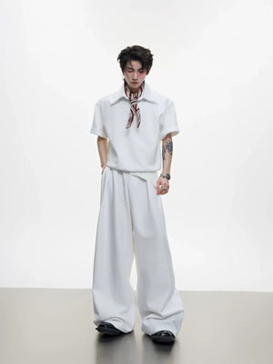 Double-Collar Short-Sleeve Set | Avant-Garde Streetwear - main image 1
