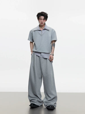 Double-Collar Short-Sleeve Set | Avant-Garde Streetwear - main image 5