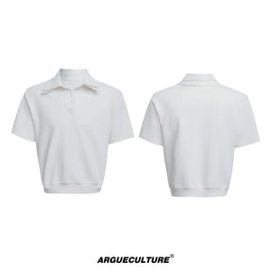 Double-Collar Short-Sleeve Set | Avant-Garde Streetwear - White Jacket