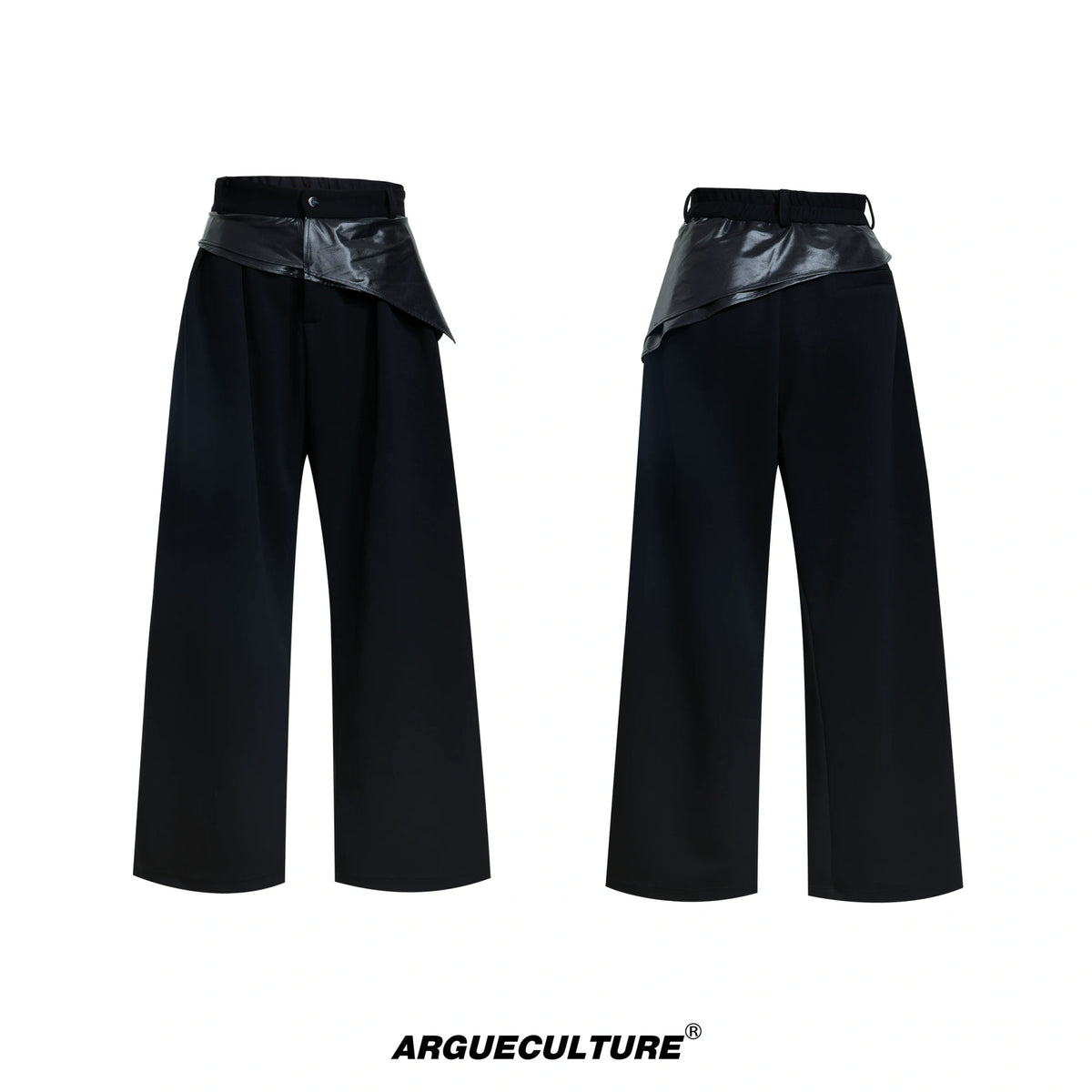Double-Collar Short-Sleeve Set | Avant-Garde Streetwear - Black Bottoms