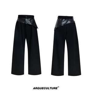 Double-Collar Short-Sleeve Set | Avant-Garde Streetwear - Black Bottoms
