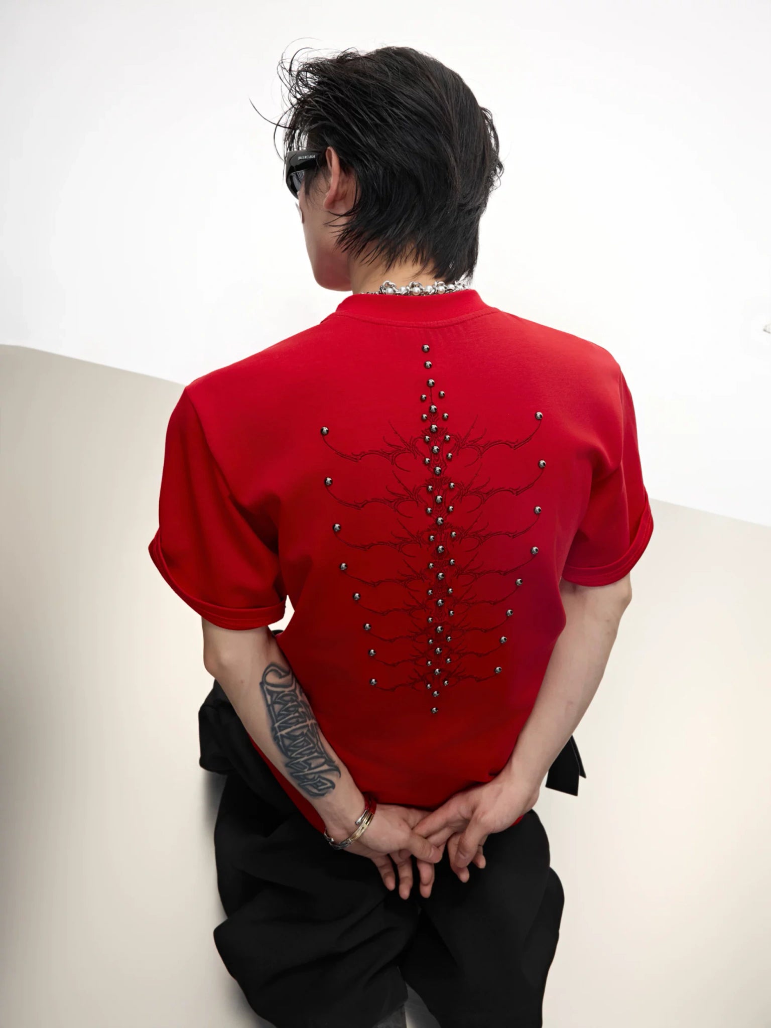 Studded Snake Spine Boxy T-Shirt | Argue Culture - main image 1