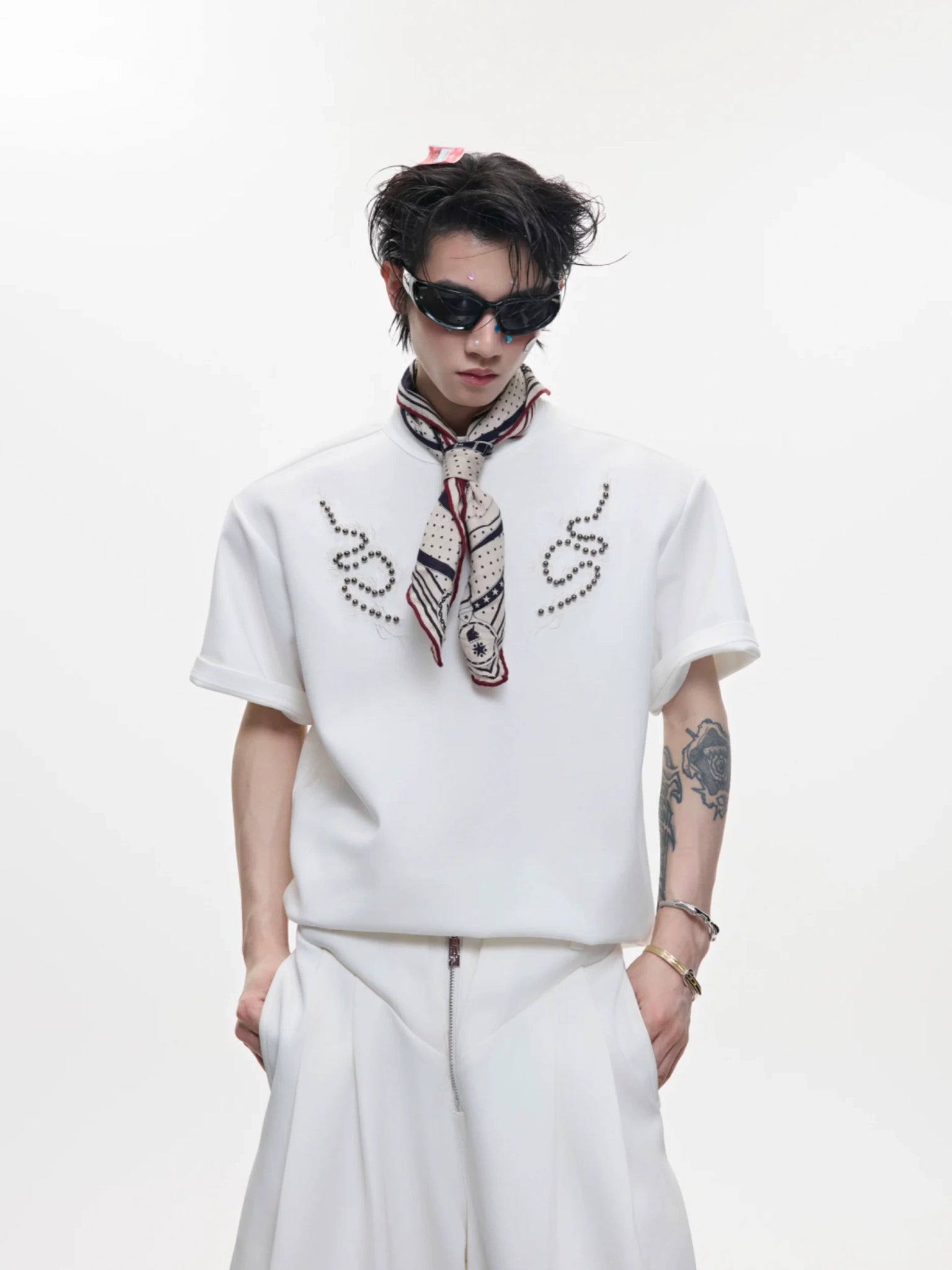 Studded Snake Spine Boxy T-Shirt | Argue Culture - main image 3