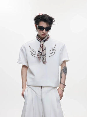 Studded Snake Spine Boxy T-Shirt | Argue Culture - main image 3