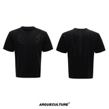 Studded Snake Spine Boxy T-Shirt | Argue Culture - Black