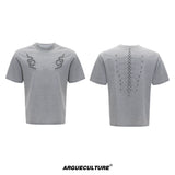 Studded Snake Spine Boxy T-Shirt | Argue Culture - Gray