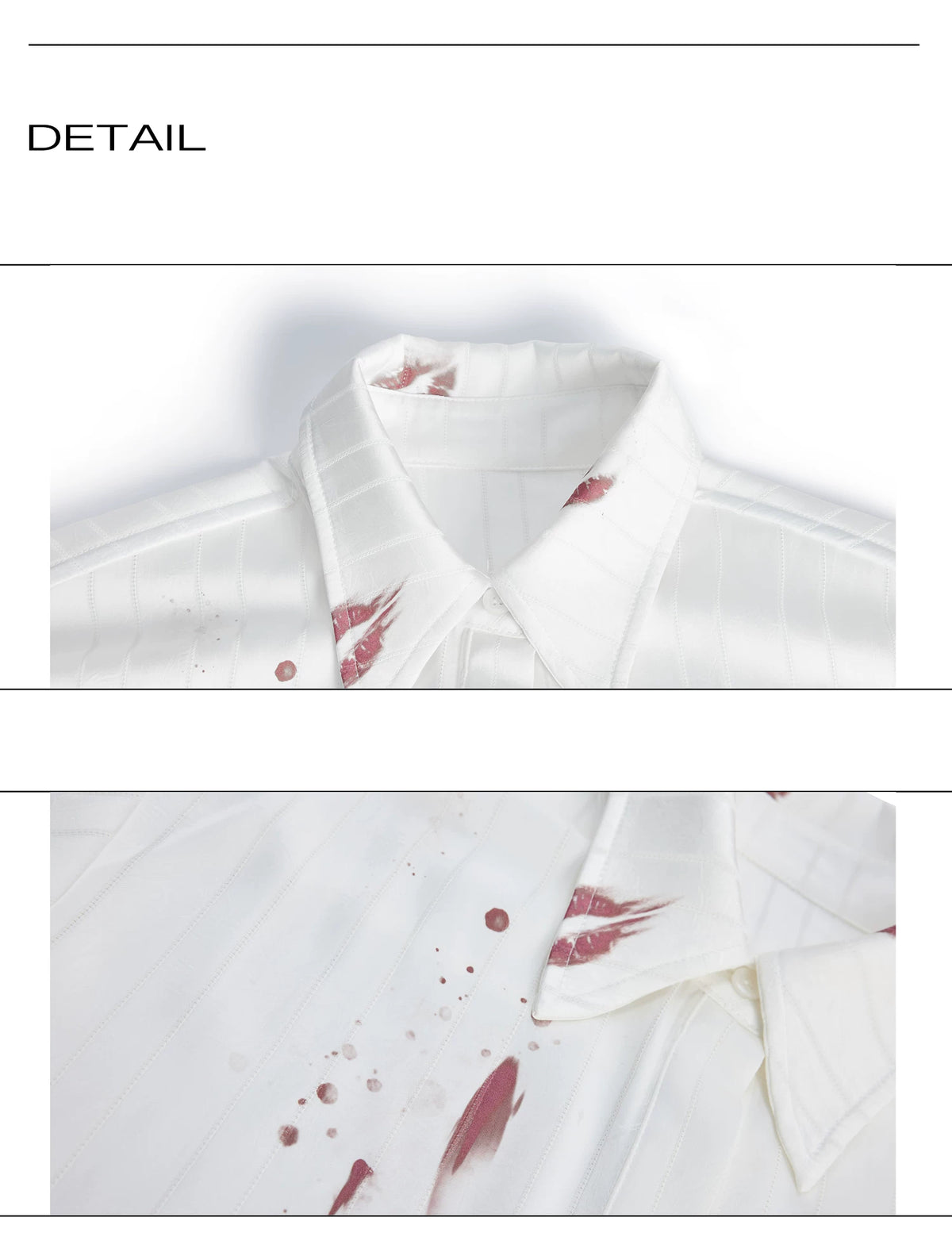 Striped Lipstick Print Cotton Shirt | Relaxed Fit - description image 13