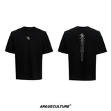 Liquid Spine Shoulder-Pad T-Shirt | Relaxed Cotton - Black