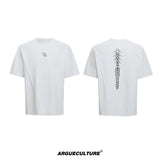 Liquid Spine Shoulder-Pad T-Shirt | Relaxed Cotton - White