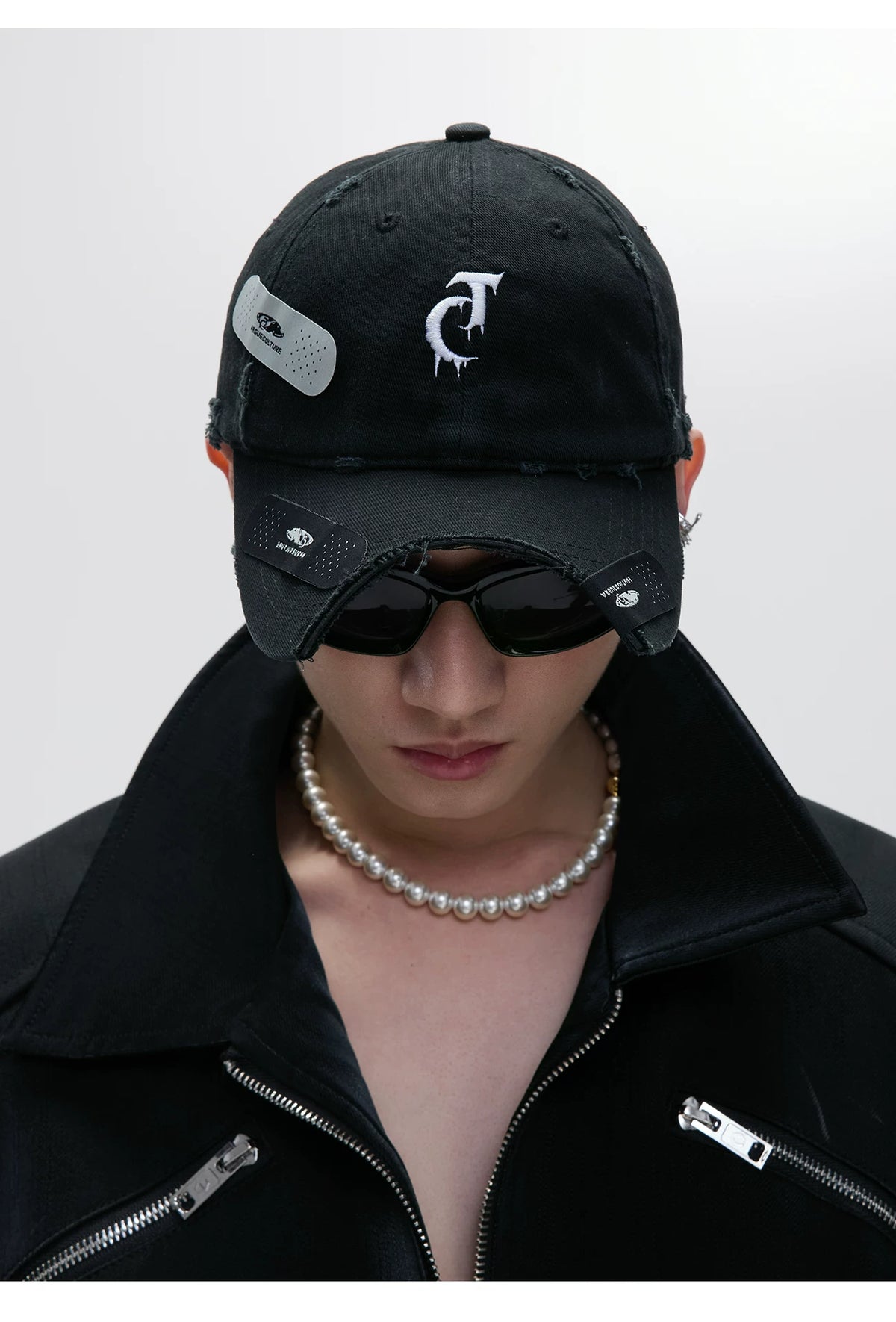 Distressed Patchwork Baseball Cap | Adjustable Cotton - description image 5