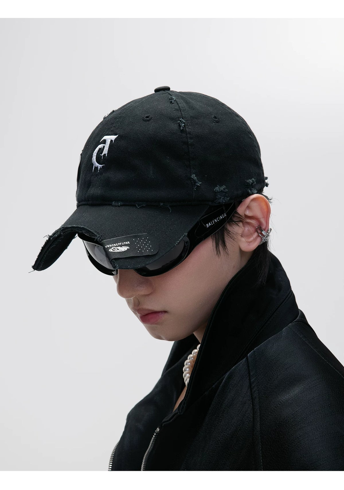 Distressed Patchwork Baseball Cap | Adjustable Cotton - description image 6