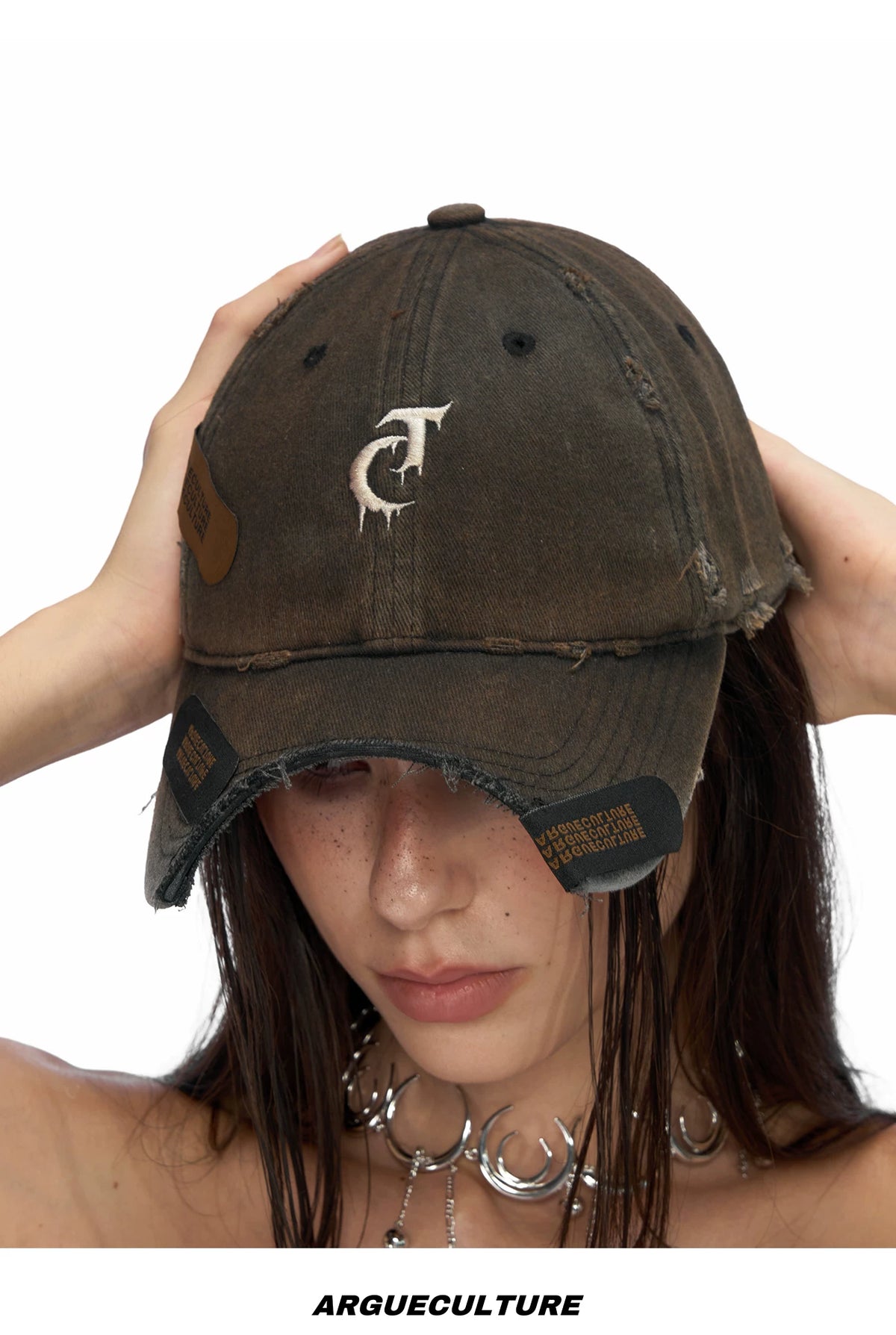 Distressed Patchwork Baseball Cap | Adjustable Cotton - description image 9