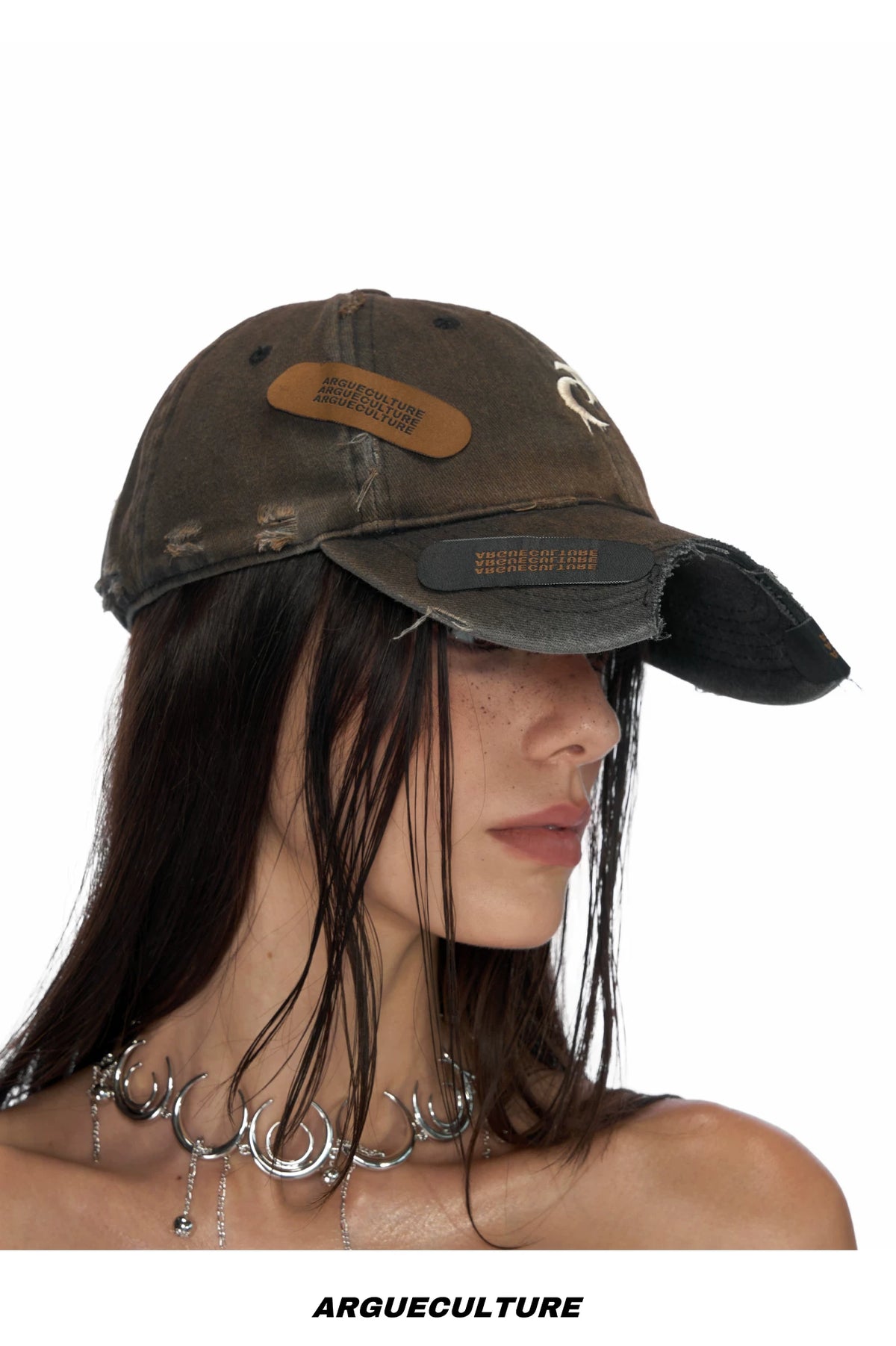 Distressed Patchwork Baseball Cap | Adjustable Cotton - description image 10