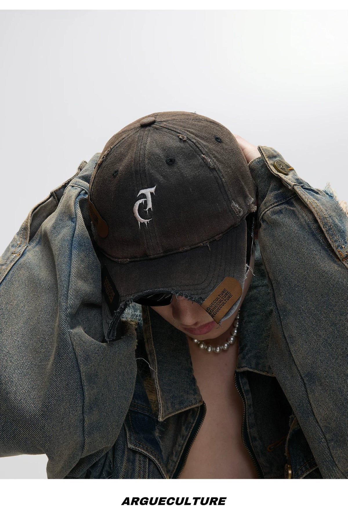 Distressed Patchwork Baseball Cap | Adjustable Cotton - description image 12
