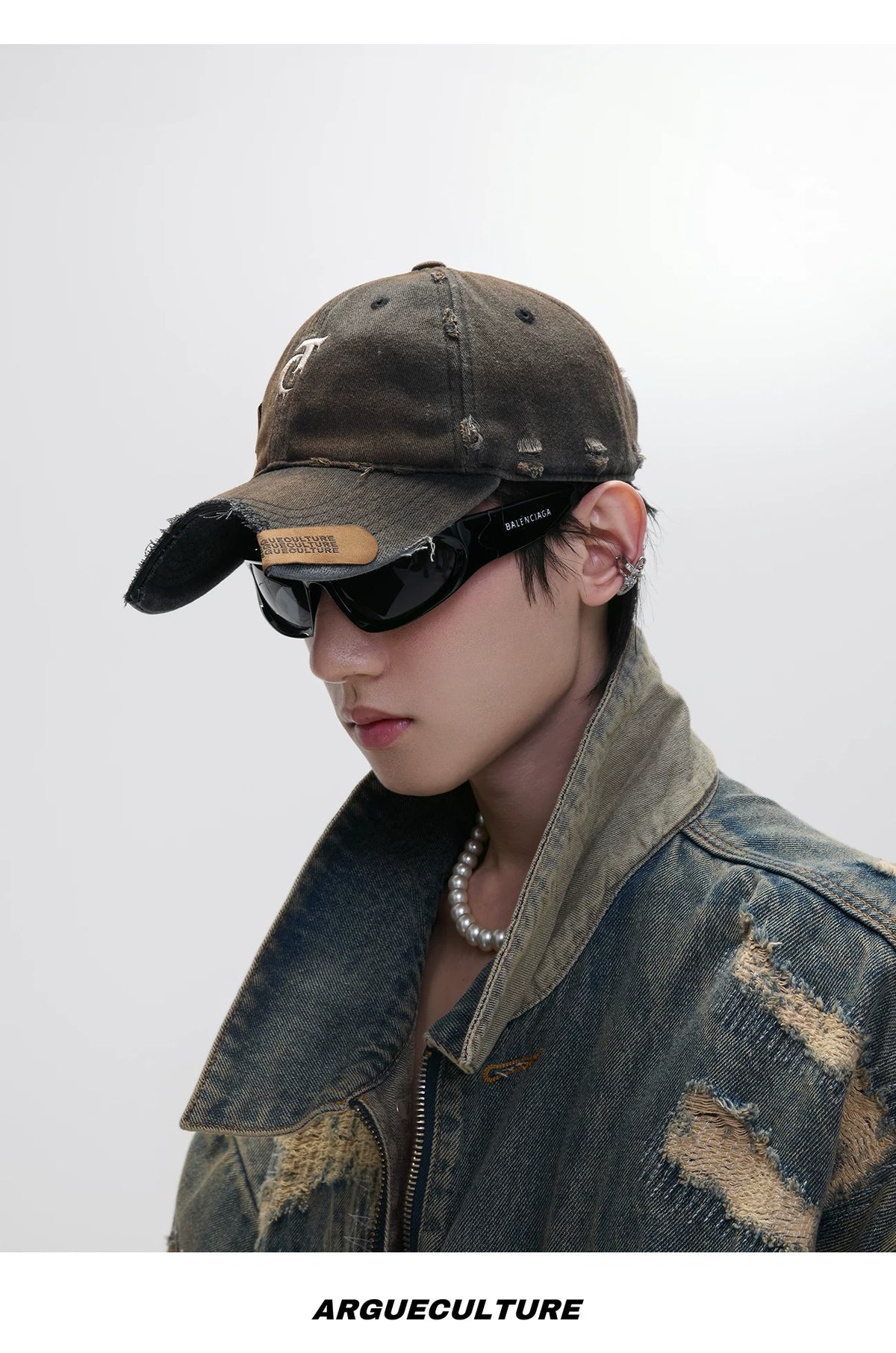 Distressed Patchwork Baseball Cap | Adjustable Cotton - description image 13