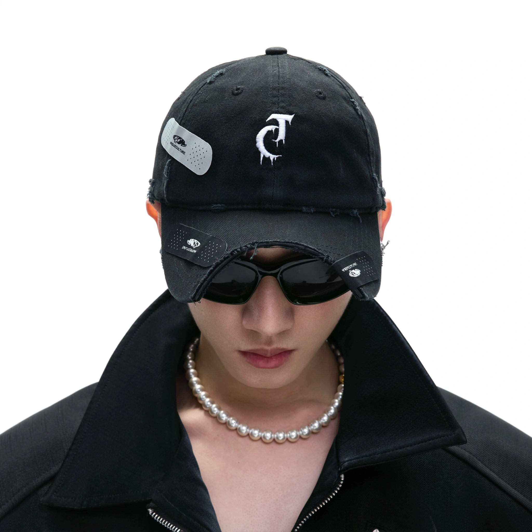 Distressed Patchwork Baseball Cap | Adjustable Cotton - main image 1