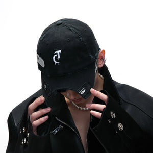 Distressed Patchwork Baseball Cap | Adjustable Cotton - main image 3