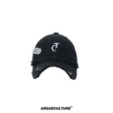 Distressed Patchwork Baseball Cap | Adjustable Cotton - Black