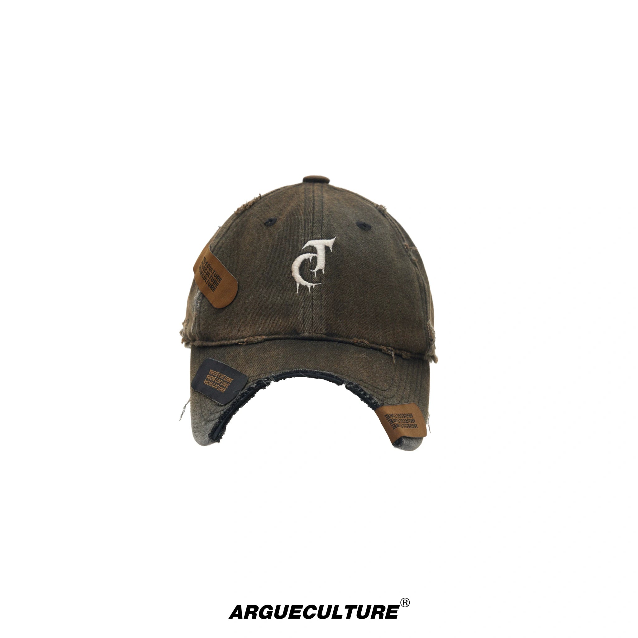 Distressed Patchwork Baseball Cap | Adjustable Cotton - Brown