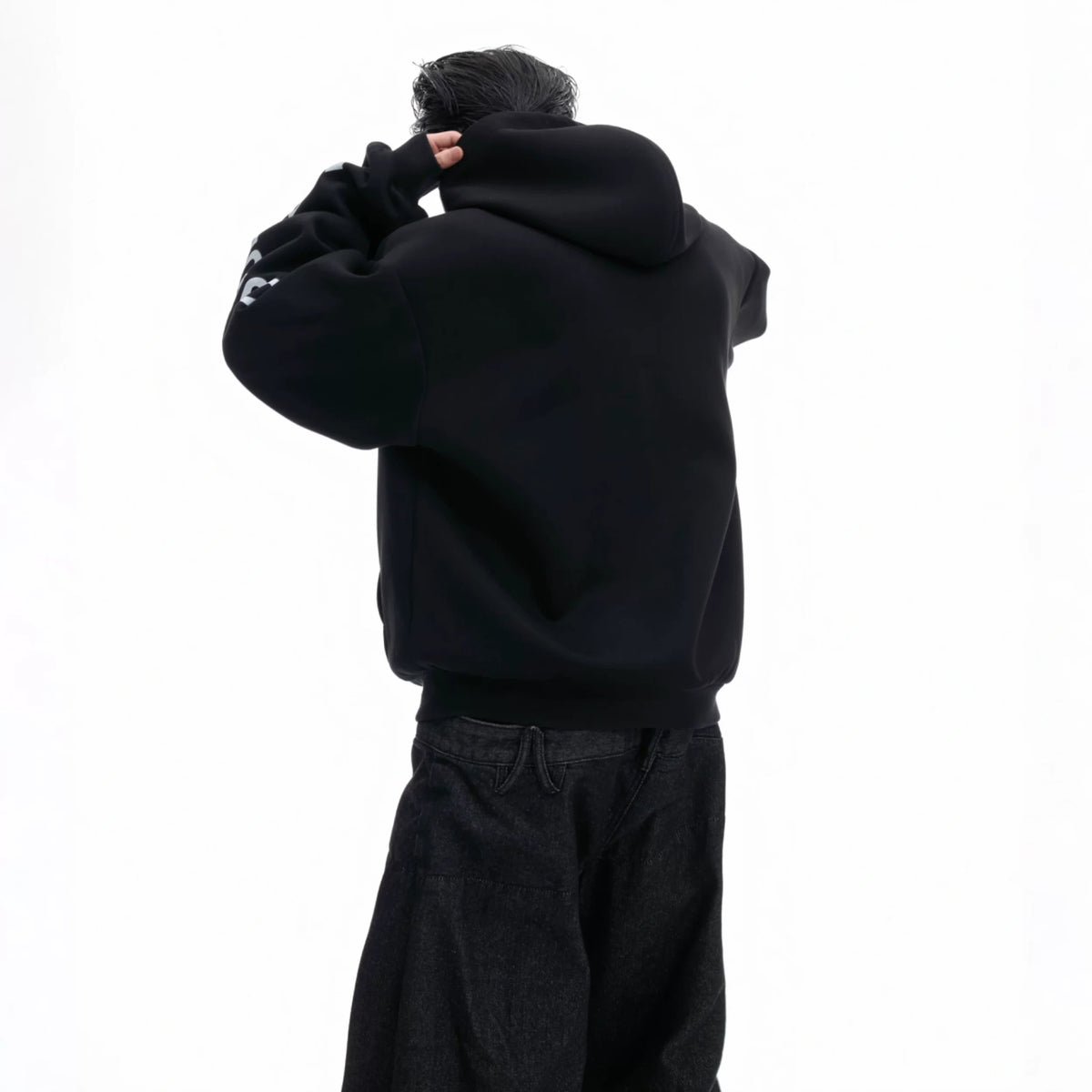 Abstract Dachshund Cropped Hoodie | Cotton Streetwear - main image 3