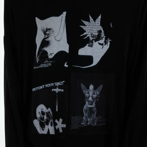 Relaxed Cotton Gothic Figure Print Long-Sleeve Tee - main image 3