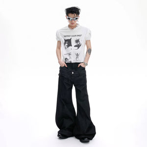 Relaxed Cotton Gothic Figure Print Long-Sleeve Tee - main image 5