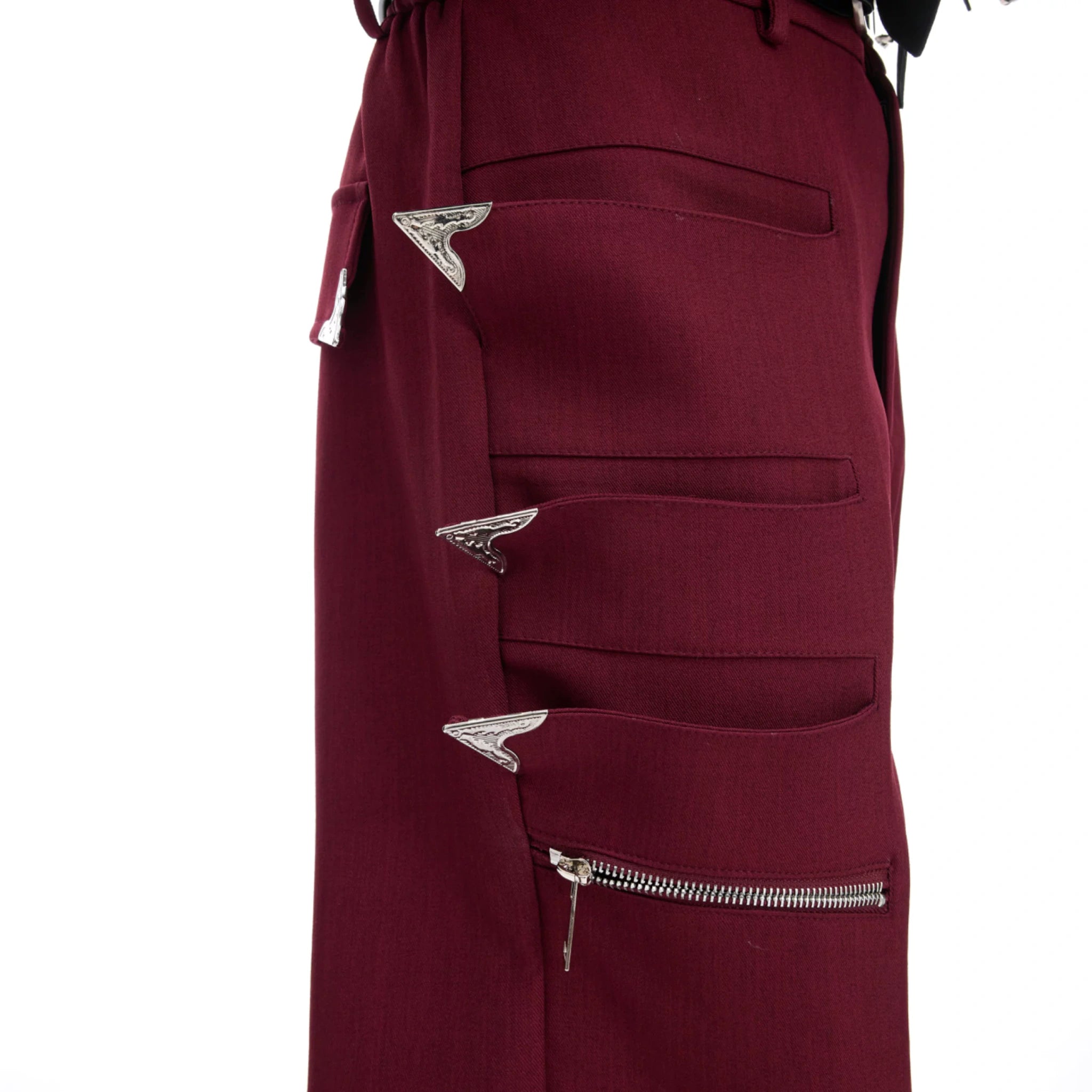 Deconstructed Metallic Flare Pants | Cotton Streetwear - main image 2