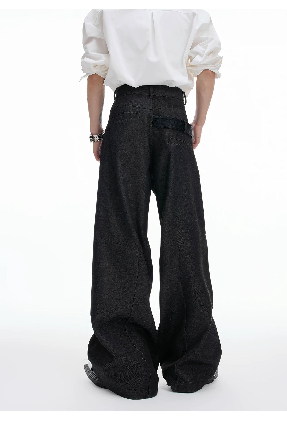 Crocodile-Panel Straight-Leg Cotton Pants | Argue - description image 6
