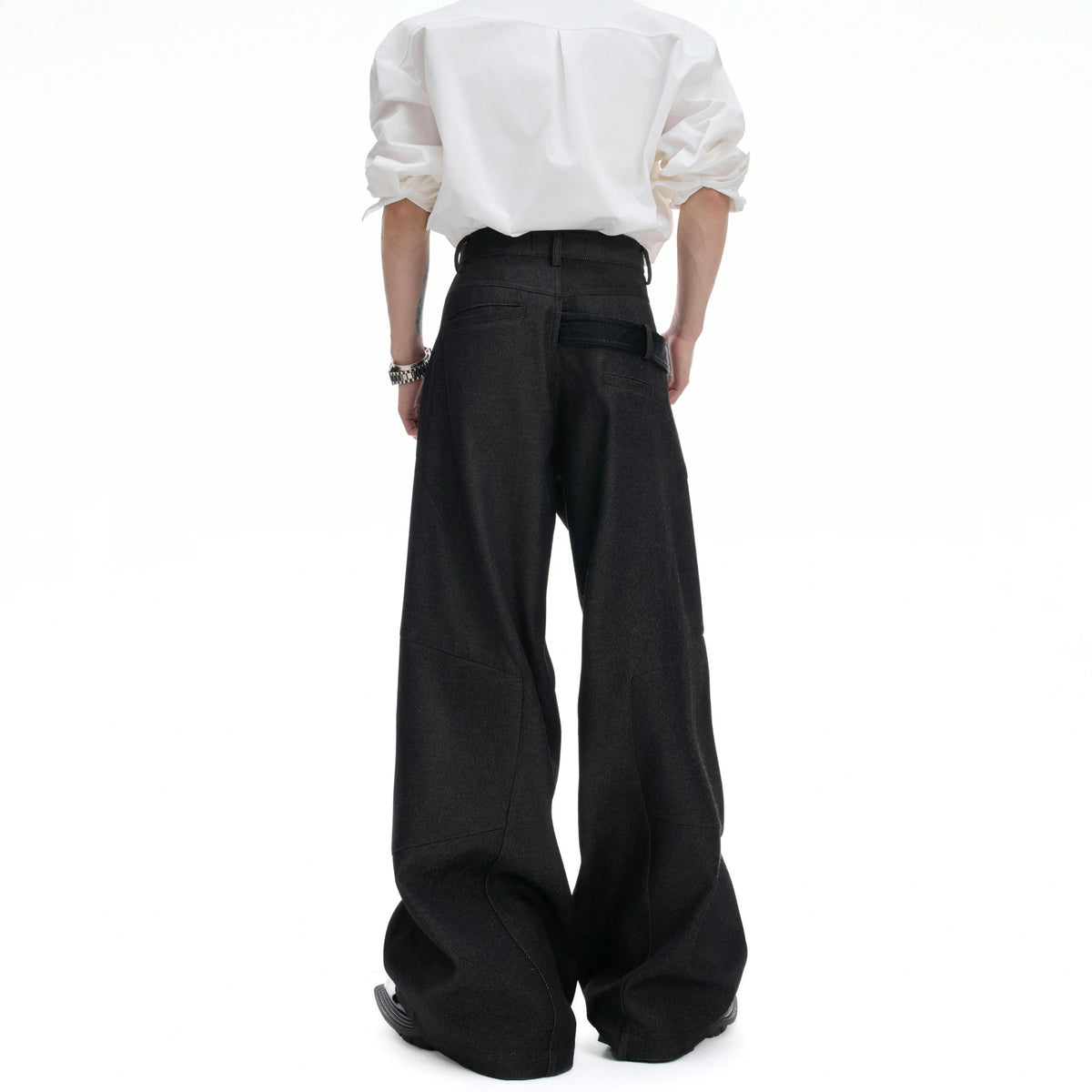 Crocodile-Panel Straight-Leg Cotton Pants | Argue - main image 3