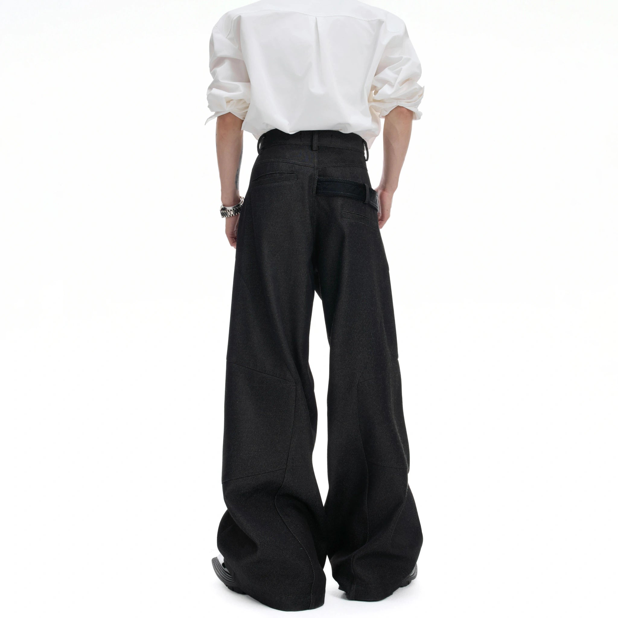 Crocodile-Panel Straight-Leg Cotton Pants | Argue - main image 3