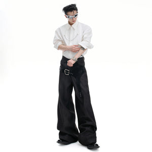 Crocodile-Panel Straight-Leg Cotton Pants | Argue - main image 5