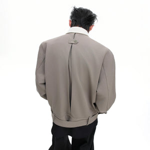 Relaxed Cotton Asymmetric Button Point-Collar Shirt - main image 3