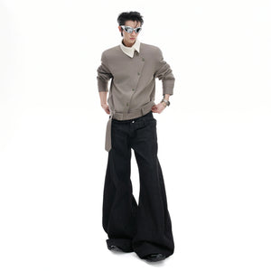 Relaxed Cotton Asymmetric Button Point-Collar Shirt - main image 4