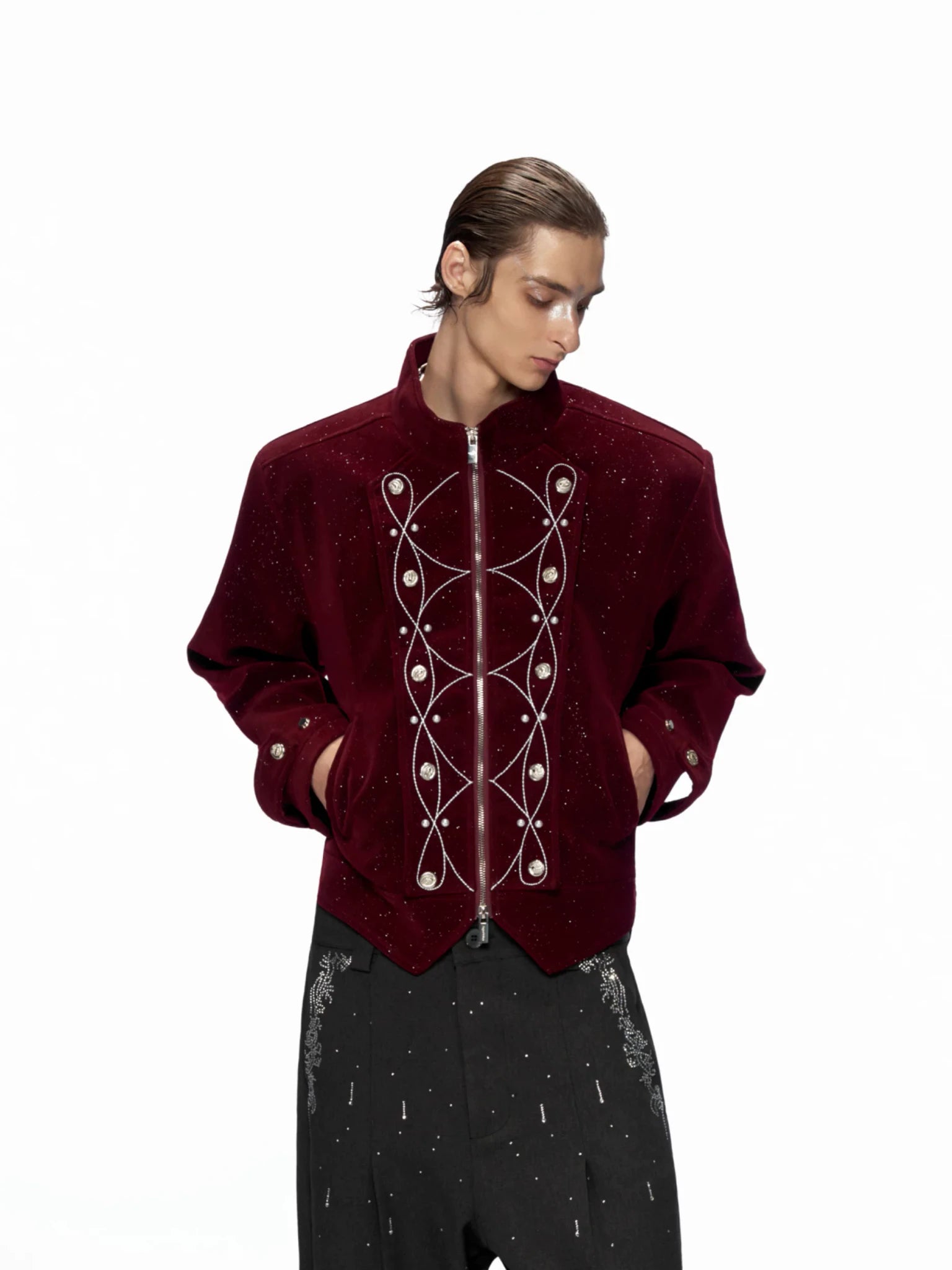 Relaxed Suede-Like Jacket with Metal Details | Unisex - main image 2
