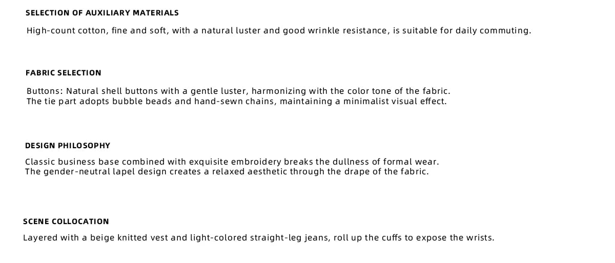 Unisex Tie-Panel Structured Cotton Shirt - description image 2